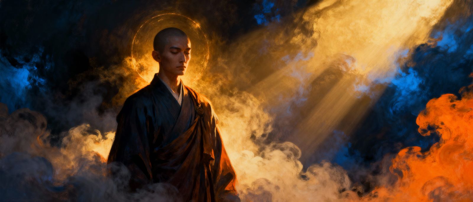 Disciplined Figure in Ethereal Mist - Hyperrealistic Digital...