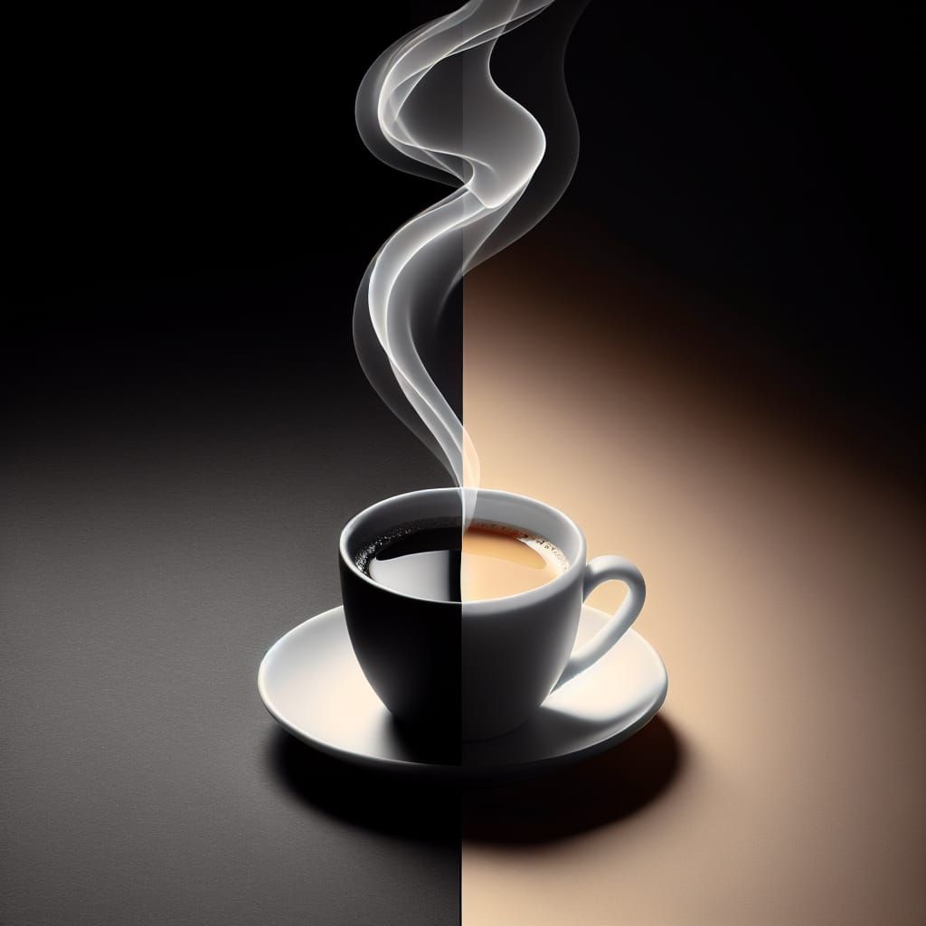 Elegant Coffee Cup with Contrasting Background
