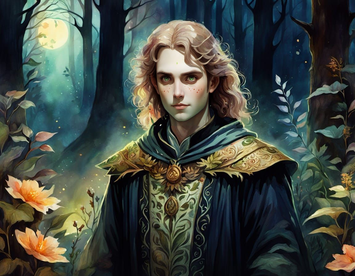 Lush Forest Druid Video Game Cover Art