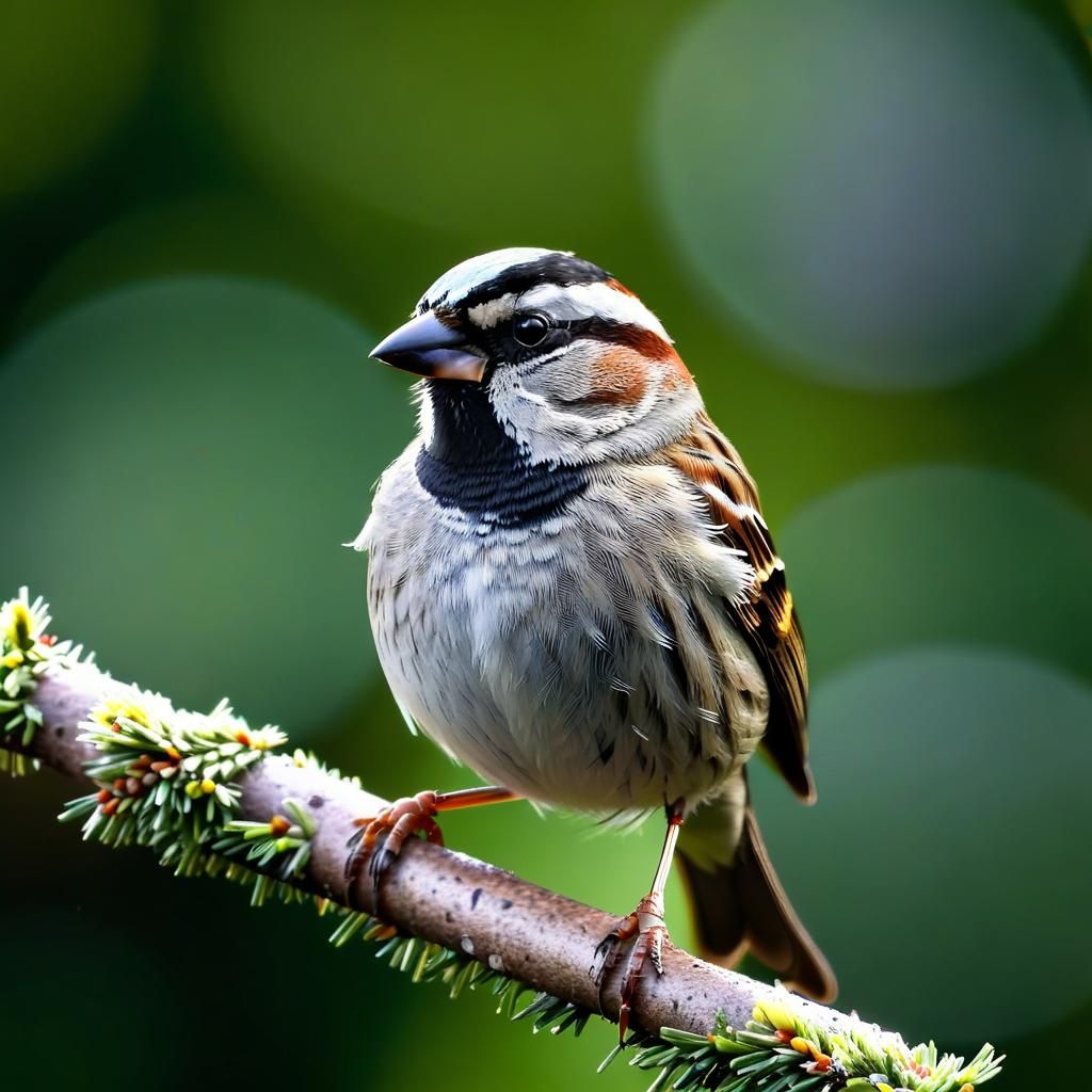 House Sparrow Portrait: Professional Photography with Bokeh