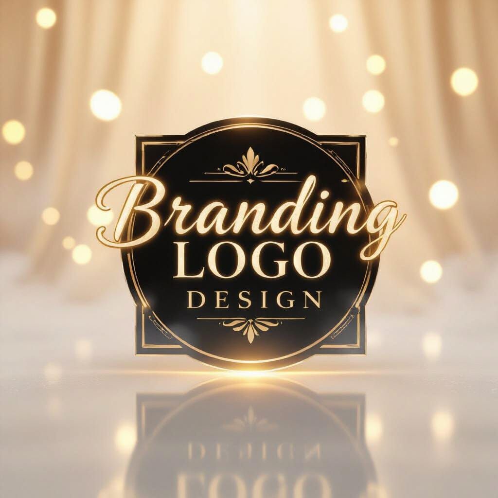 Elegant Black and Gold Logo Design with "Branding Logo Desig...