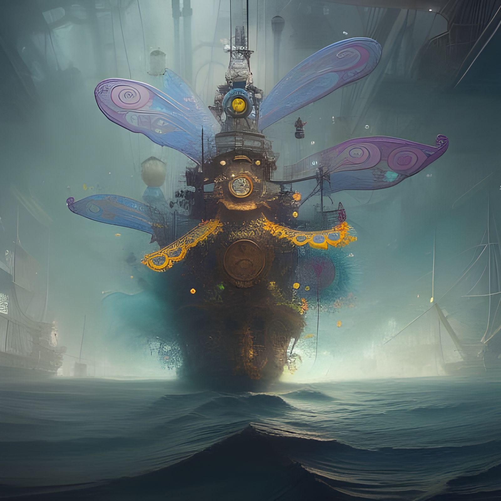 Steampunk Pirate Ship Meets Fairy Bay