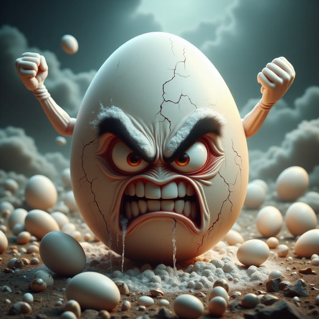 Loki Egg Character on Trial in Cloudy Setting