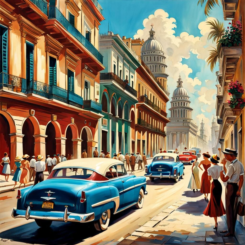 Havana Streets in the 1950s: A Vision of Cuba