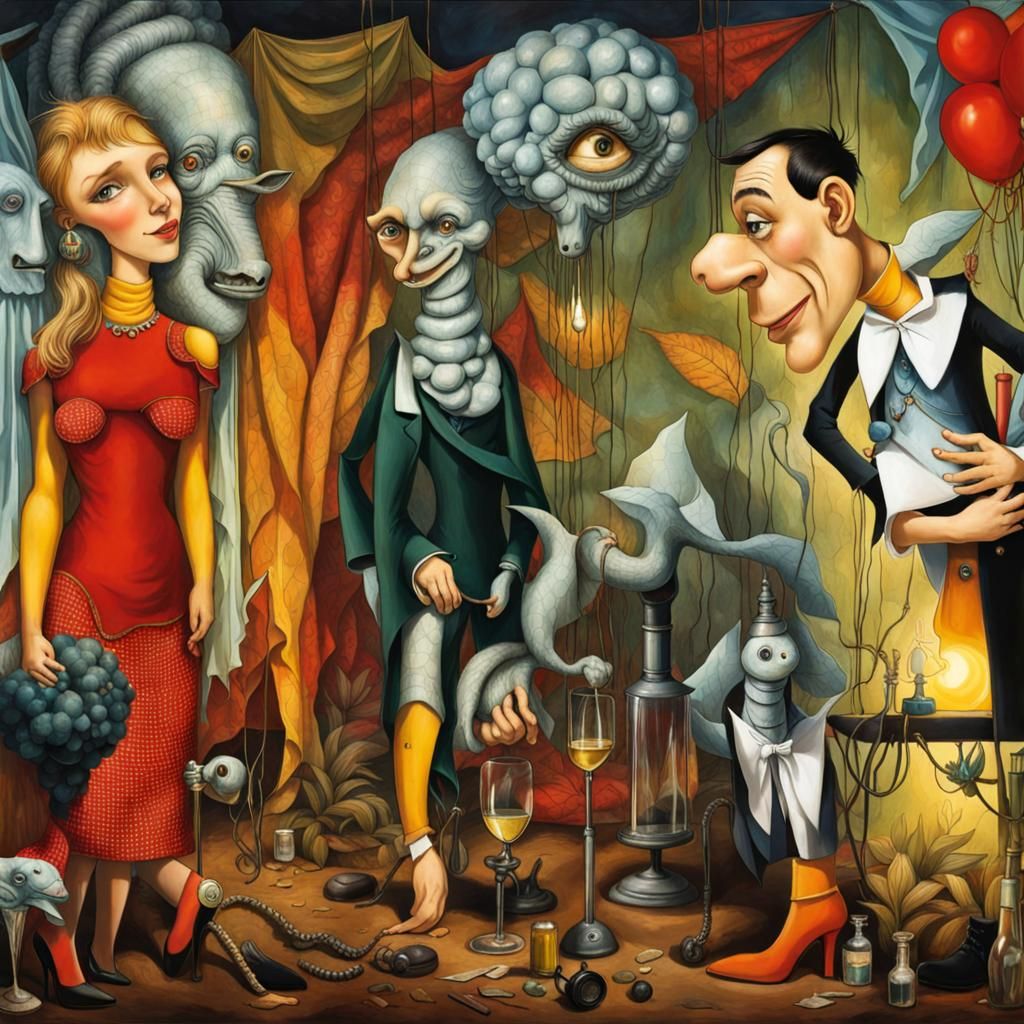 Surreal Alien Restaurant Celebration: Professional Photograp...