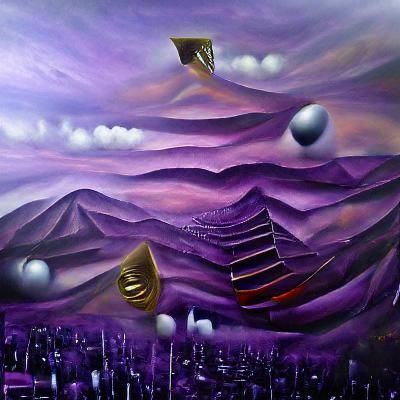 Surreal Jupiter Ascending Oil Painting Landscape