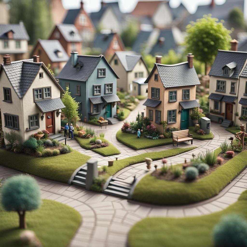 Miniature Microworld: Tiny People in a Garden City