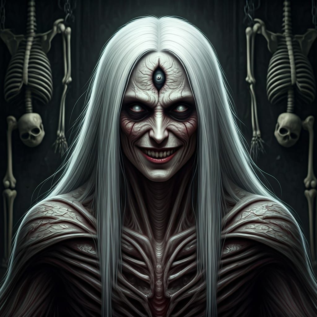 Terrifying Eldritch Horror Dark God on Throne