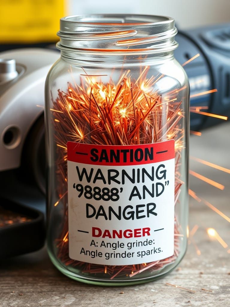 Angle Grinder Sparks Collected in Jar