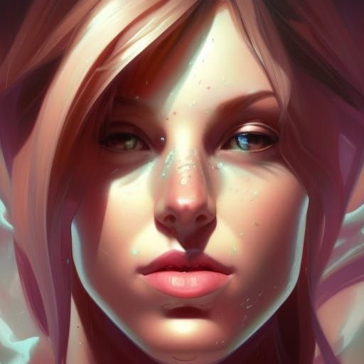 Detailed Portrait in Art Nouveau Style