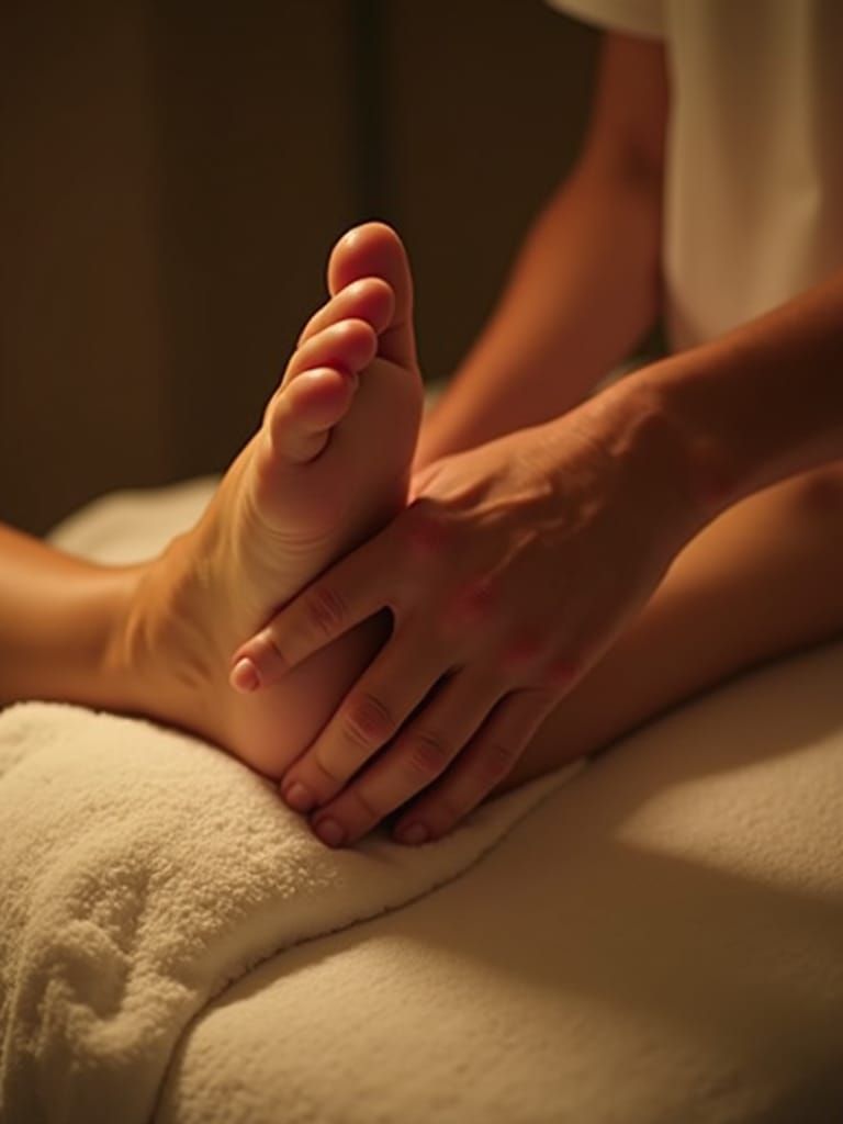 Relaxing Foot Massage in Cinematic Style