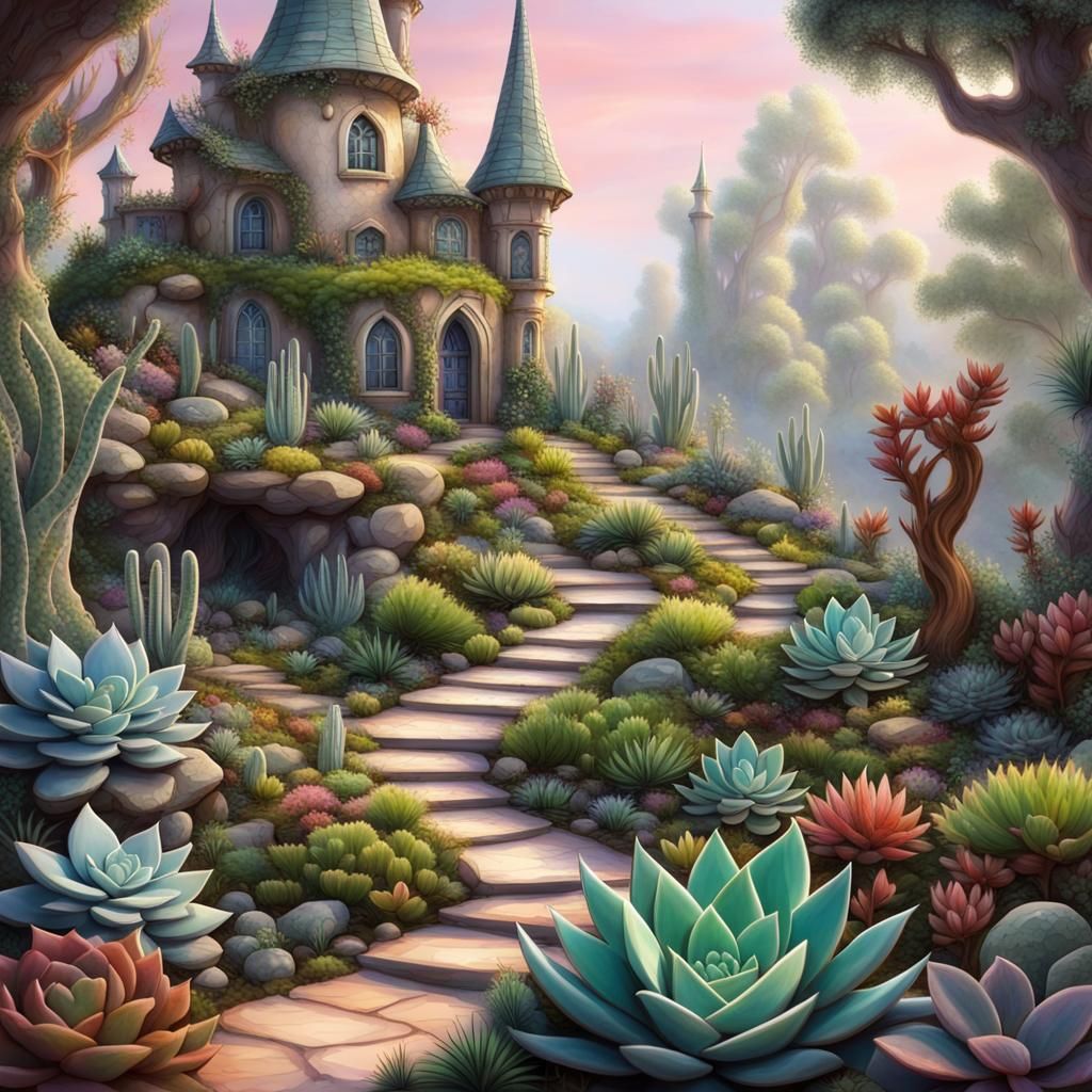 Enchanted Succulent Garden: A Fantasy Landscape