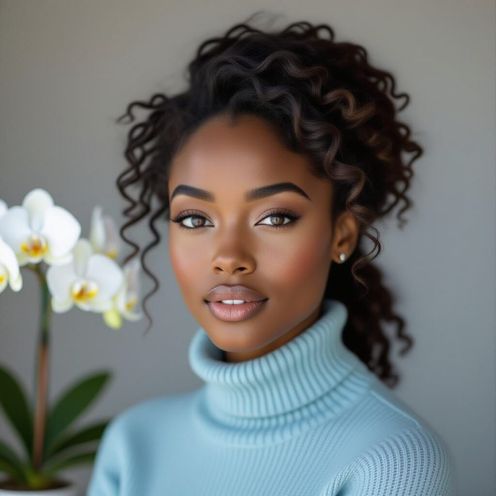 Elegant Portrait of a Young Black Woman