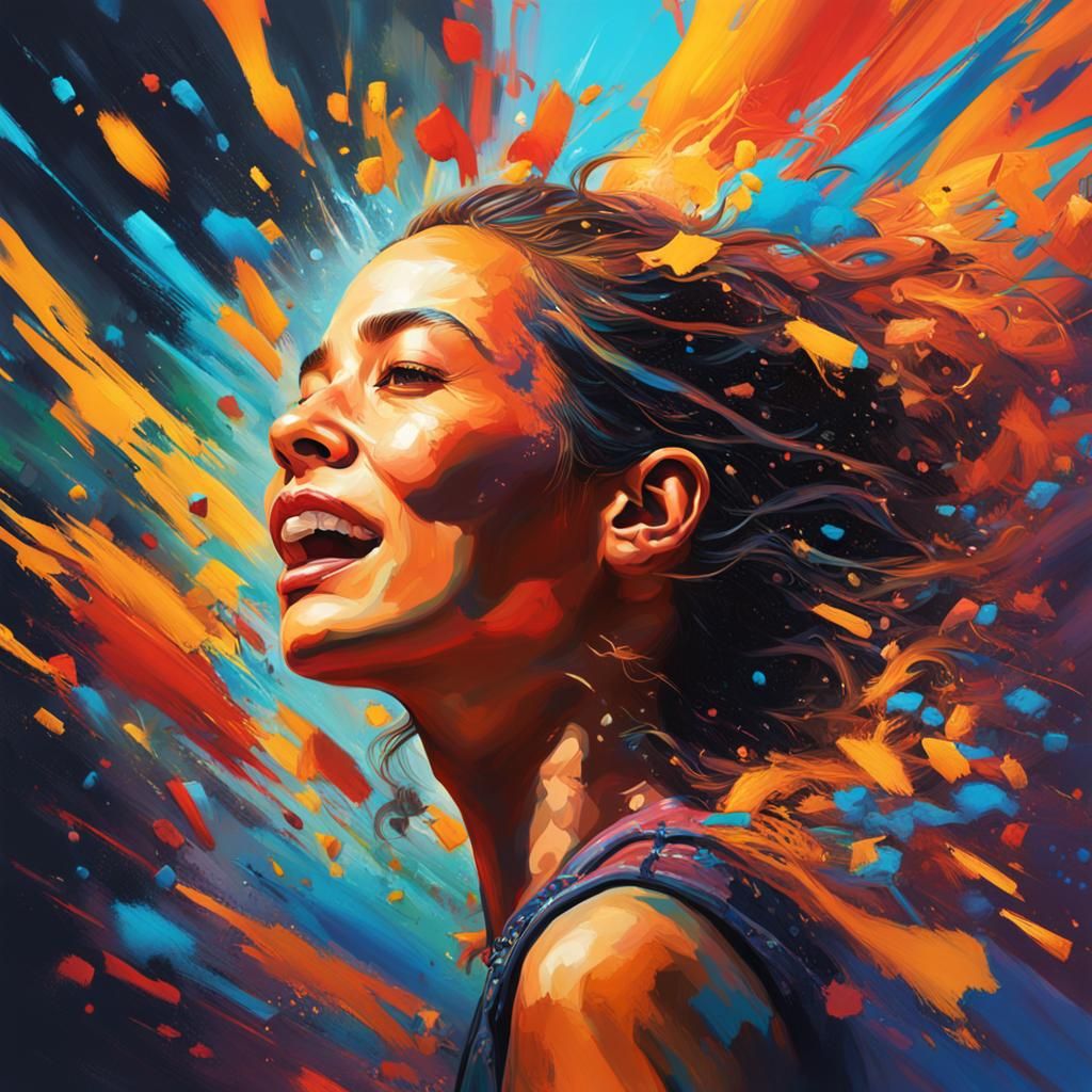 Hyperrealistic Woman's Portrait in Splash Art Style