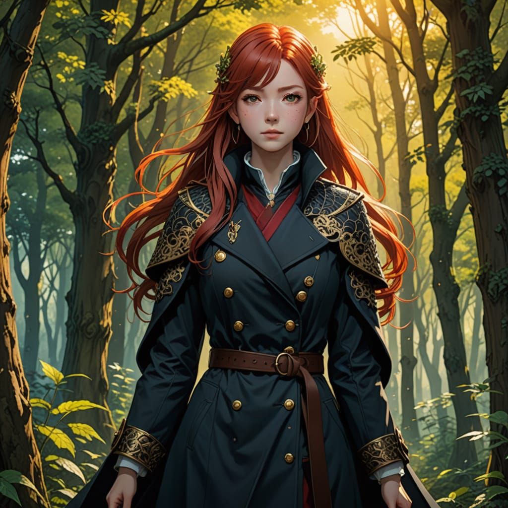 Ethereal Fantasy Warrior in a Mystical Forest