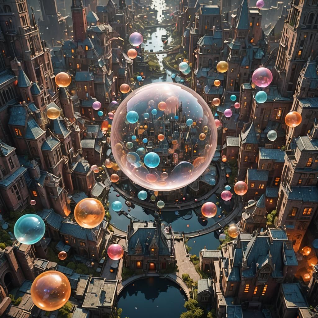 Time Bubble City: Detailed Matte Painting