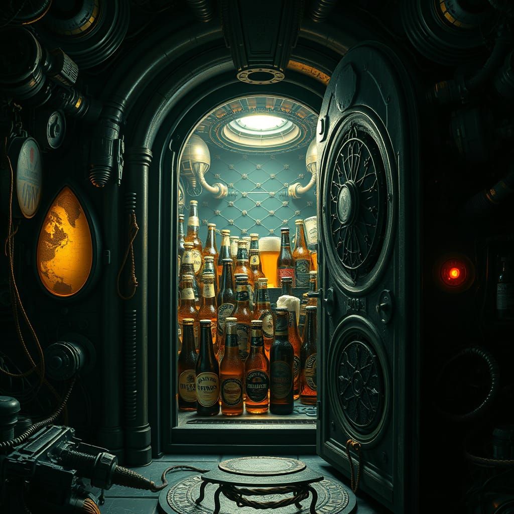 Surreal Beer Chamber in Biomechanical Style