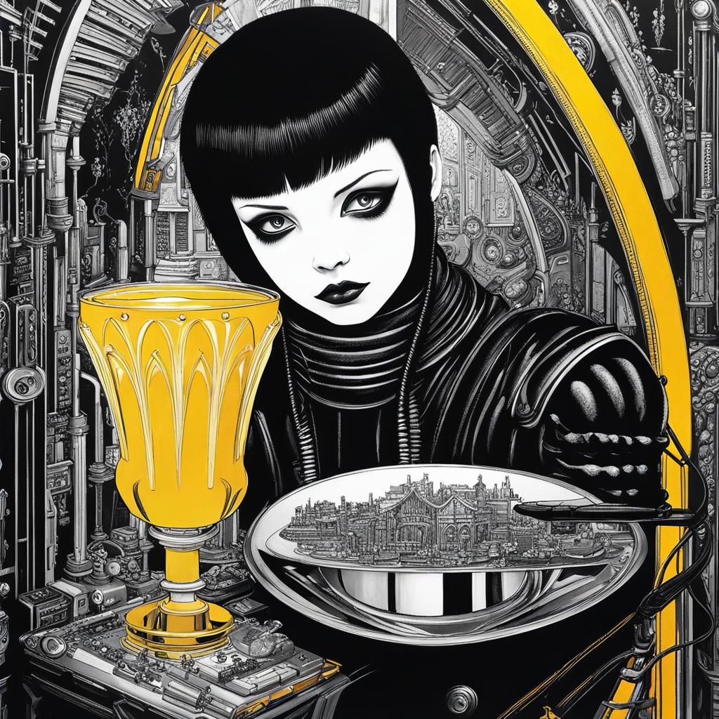 Goth Band in Crayon, Surreal Rayograph Art