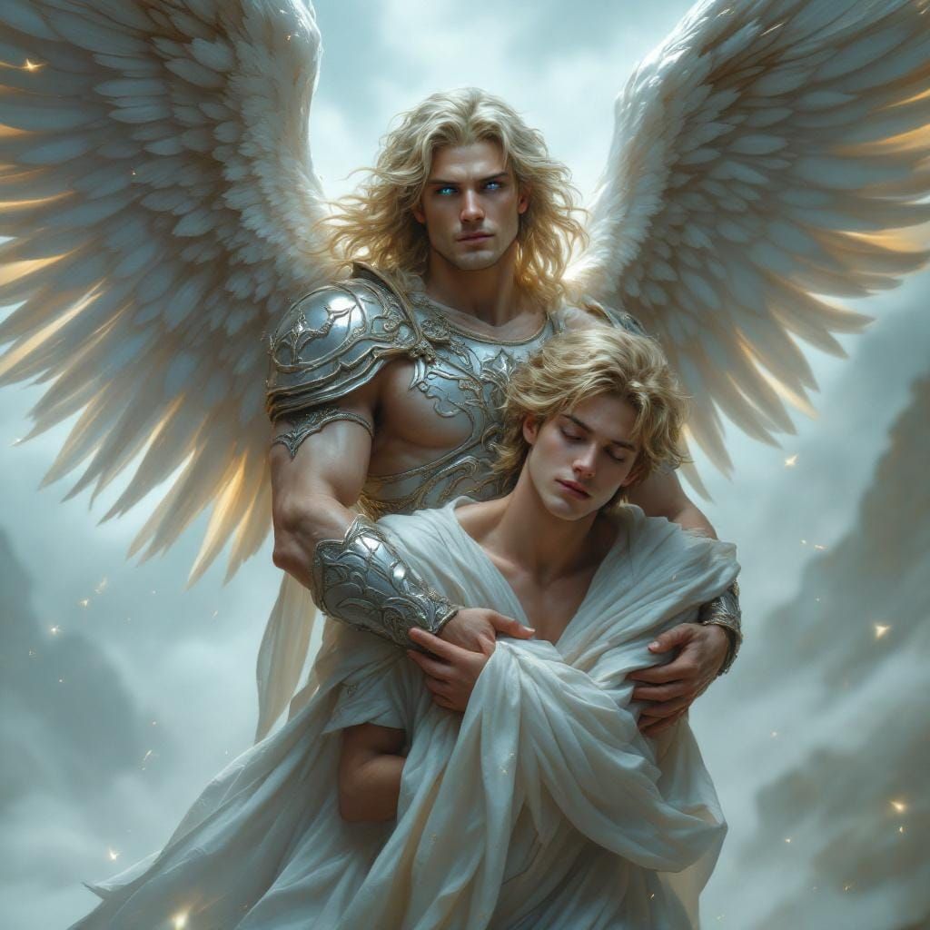 He whispered weakly, "Father?  Is that you?  Please take me ...