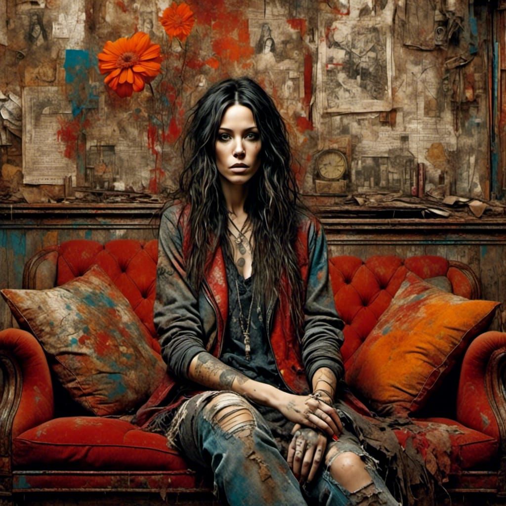 Alanis Morissette Portrait in Street Art Style