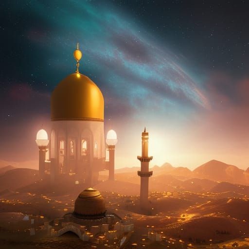 Enchanting Ramadan Night Sky: Fantasy Concept Art