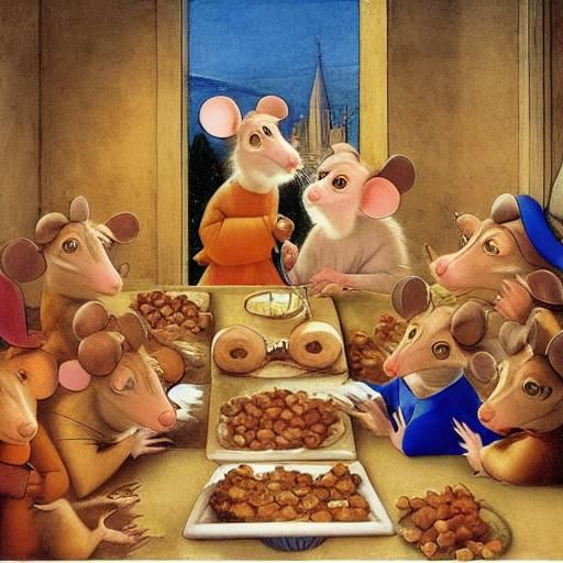 Mice Celebrate Hanukkah in Animated Renaissance Style