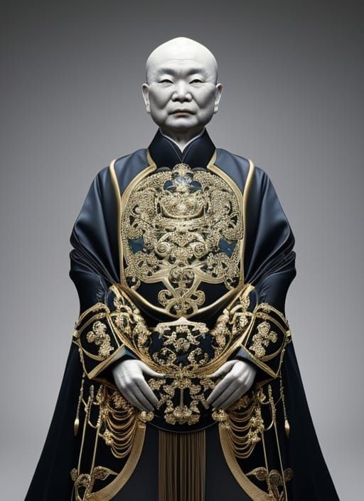 Japanese Emperor Avatar Portrait in Surrealist Style