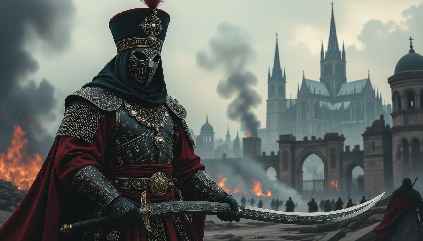 Gothic Janissary Warrior with Mystical Runes