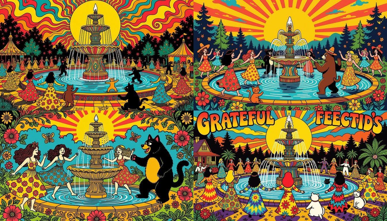 Fabulous Furry Freak Brothers Fountain Scene