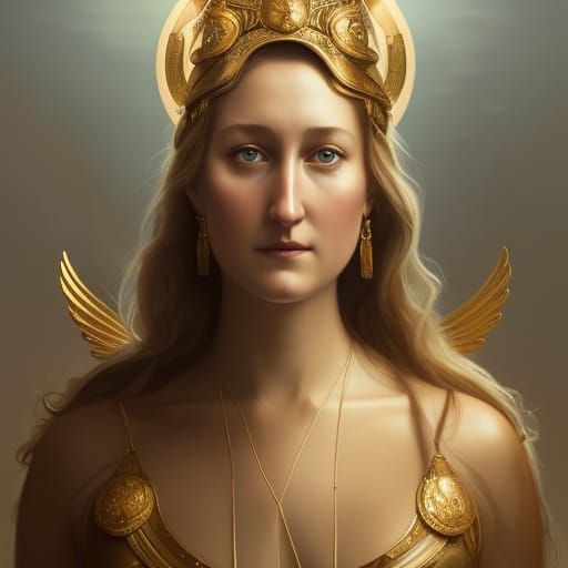 Athena Portrait in Art Nouveau Style