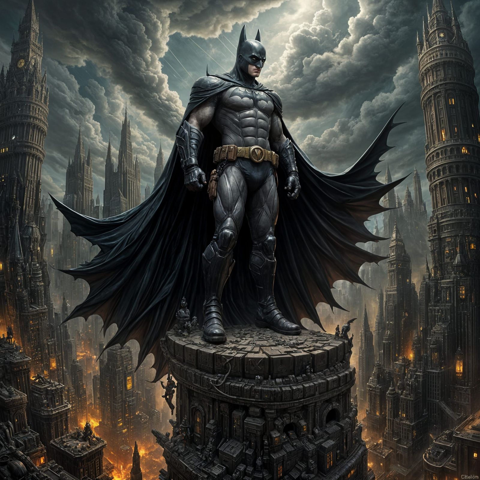 Heroic Batman Dominates Dark Gothic Gotham