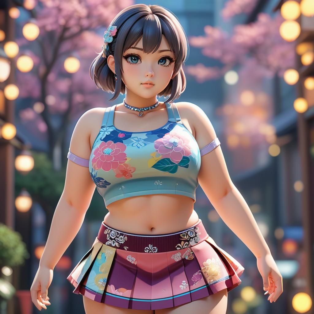 Moe Anime Girl in 3D Art Style