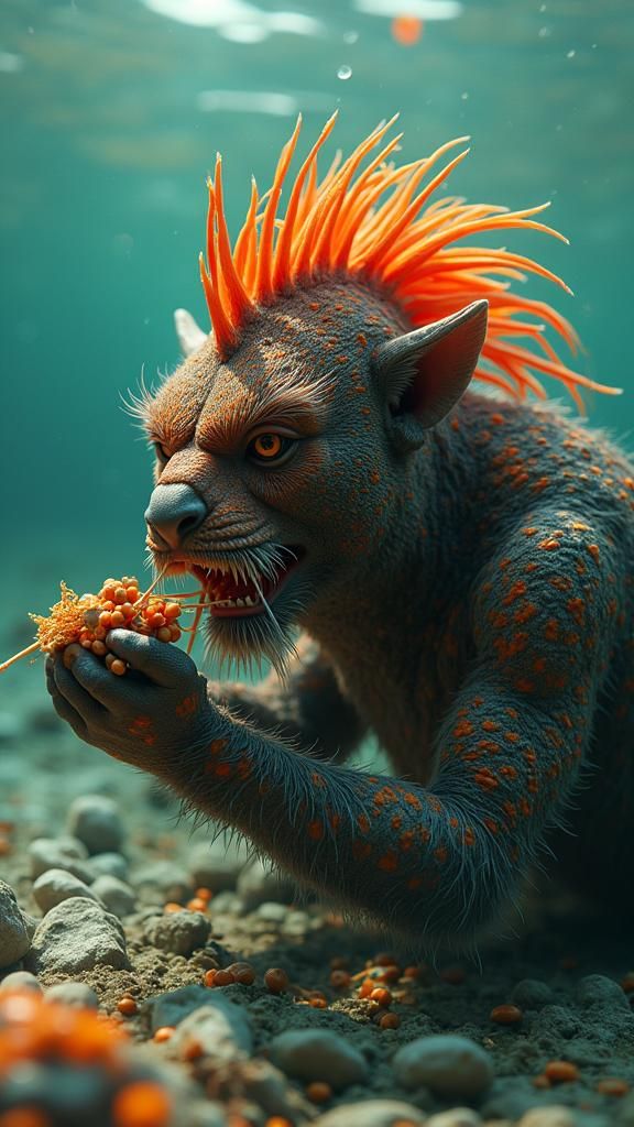 Kurama Eats Seaweed at Sunset: Matte Painting