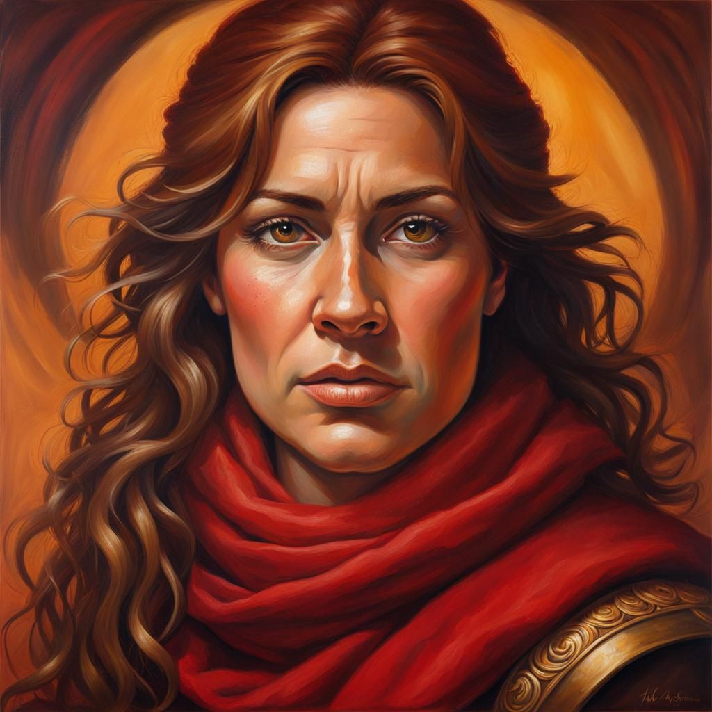 Dwarven Woman Portrait in Oil Paint