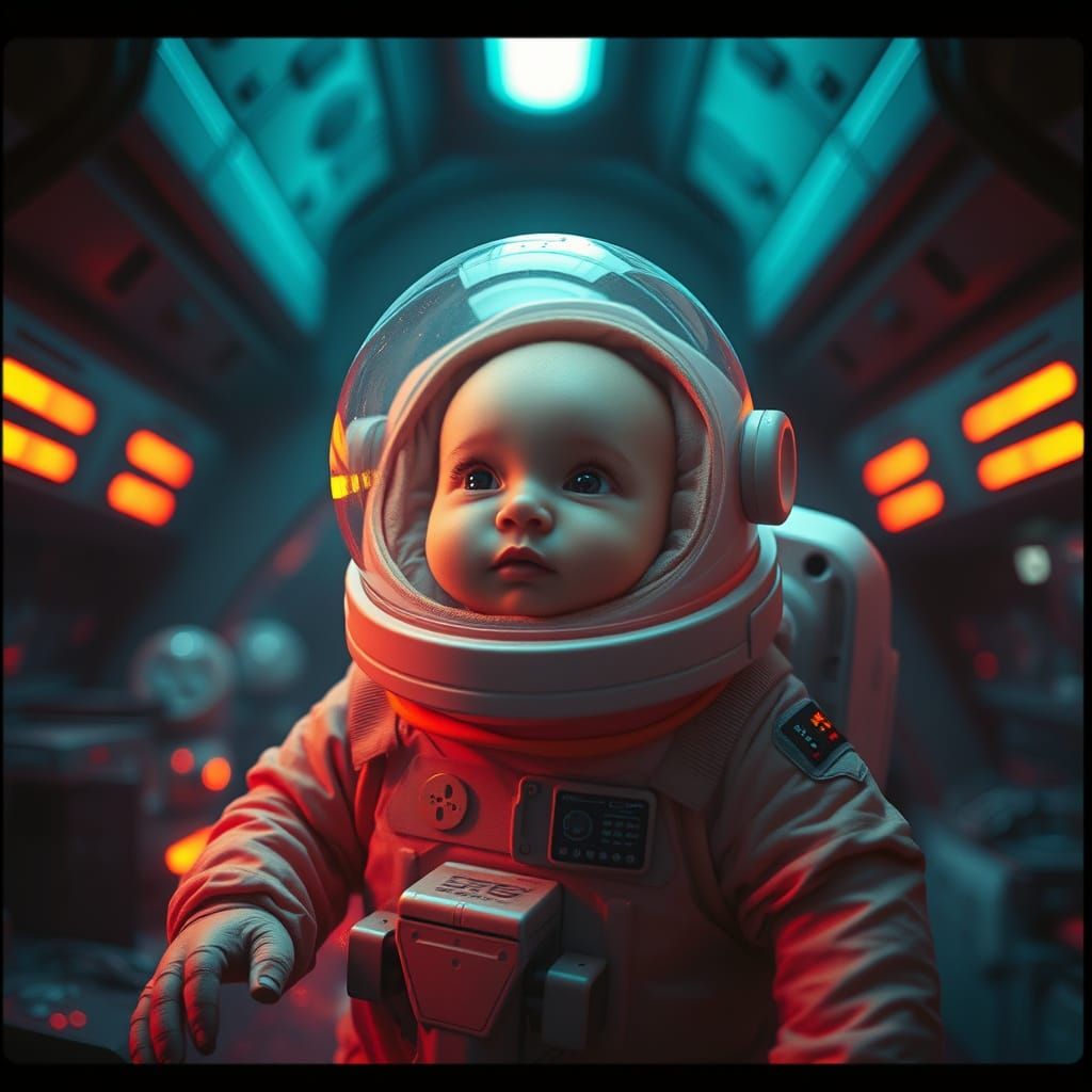 Dumpling Astronaut in Sci-Fi Film Still