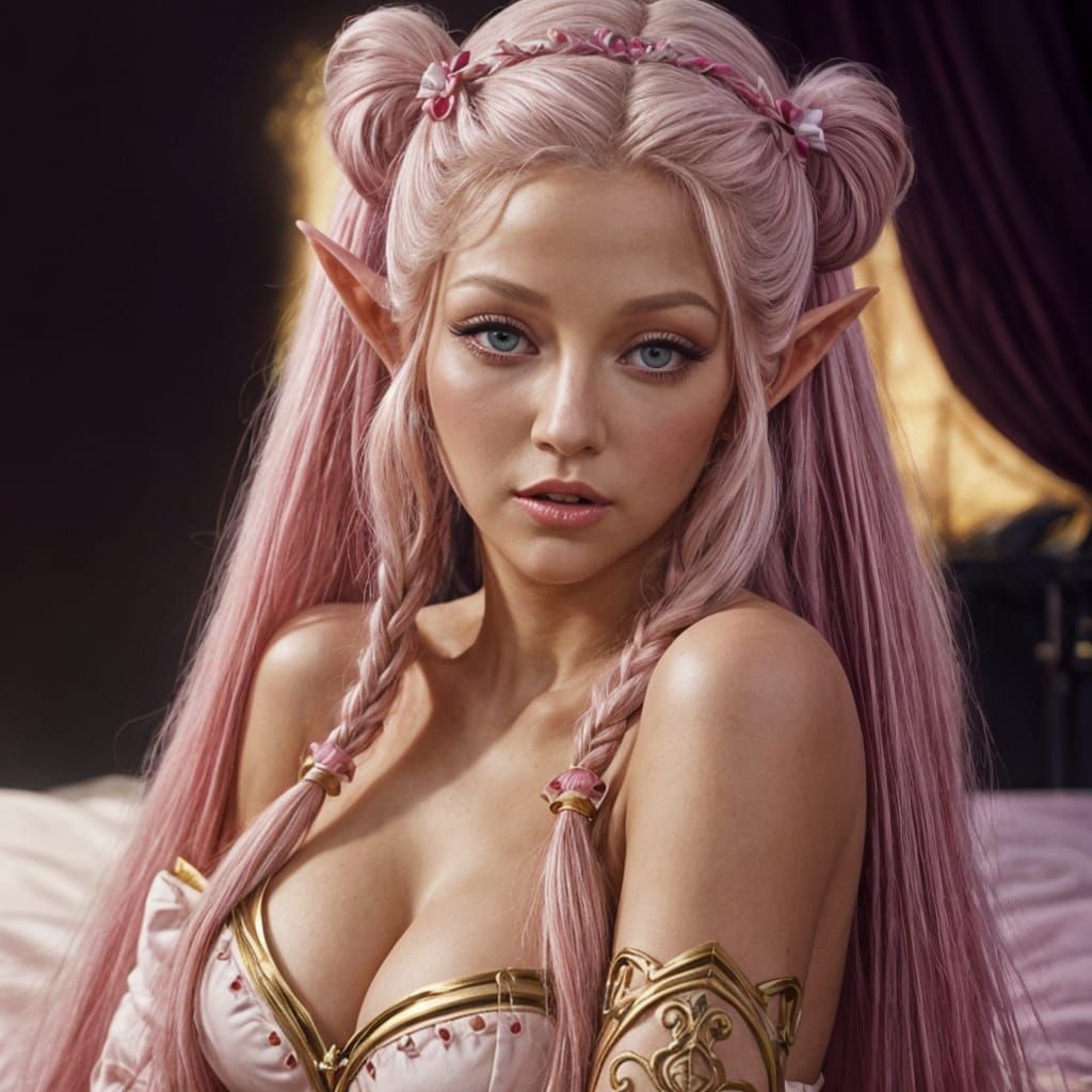 Suggestive Princess Zelda Portrait in Hyperrealistic Style