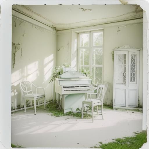 Abandoned Dresden Garden House in Polaroid Style