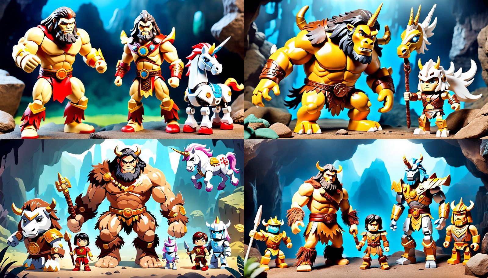 Chinese Superhero and Robot Unicorn in Photo