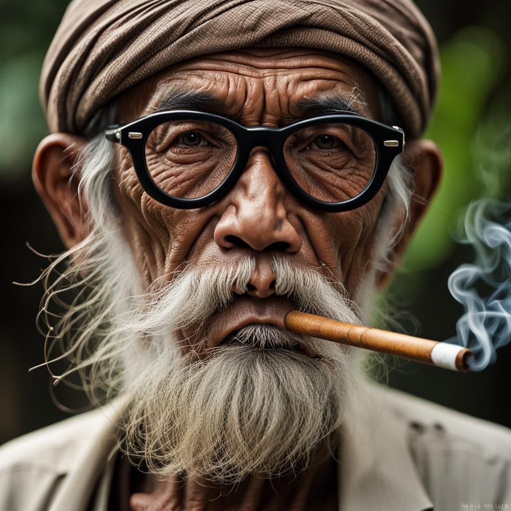 Detailed Portrait of Javanese Man with Sunglasses