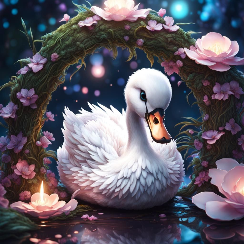 Swan Under a Tiny Bridge