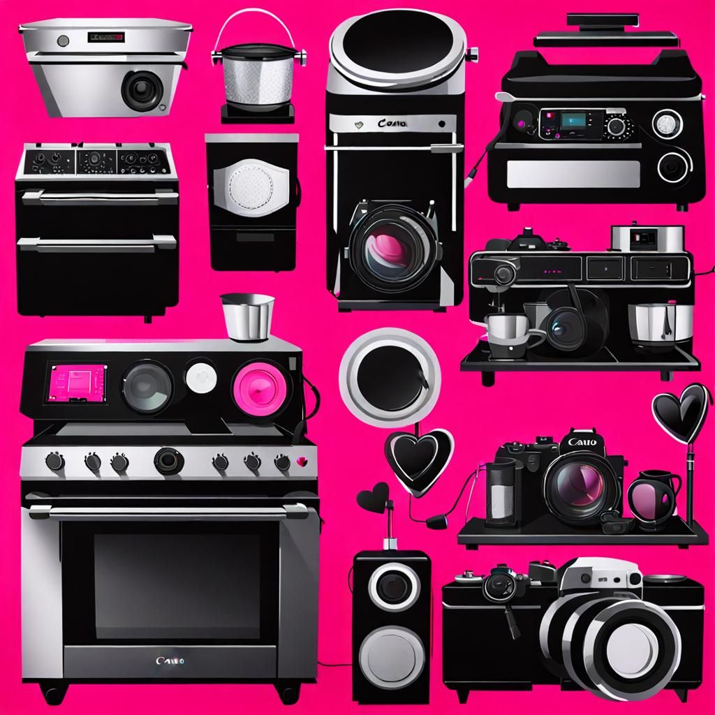 Retro Interior Design in Hot Pink, Black and Silver