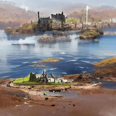 Futuristic Castlebay Scotland Concept Art