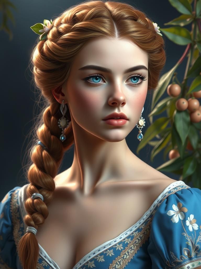 Photorealistic Portrait of a Young Woman in HDR