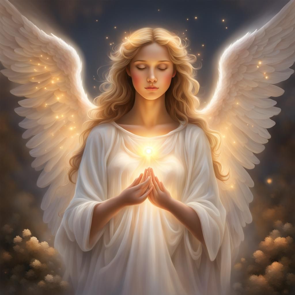 Radiant Angel Guiding with Love, Digital Art