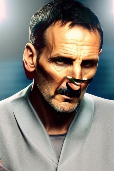 Christopher Eccleston as Doctor Who: Hyperrealistic Portrait
