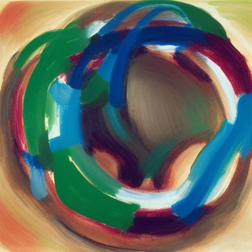 Abstract Doughnut Inspired by Abstract Expressionism