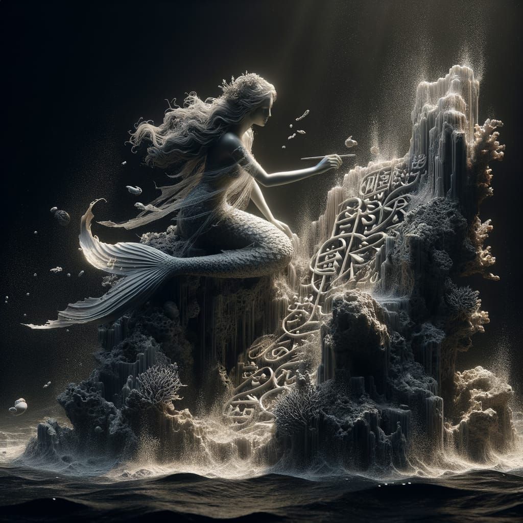 Underwater calligraphy