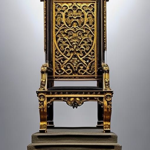 Opulent Throne of Wood and Metal