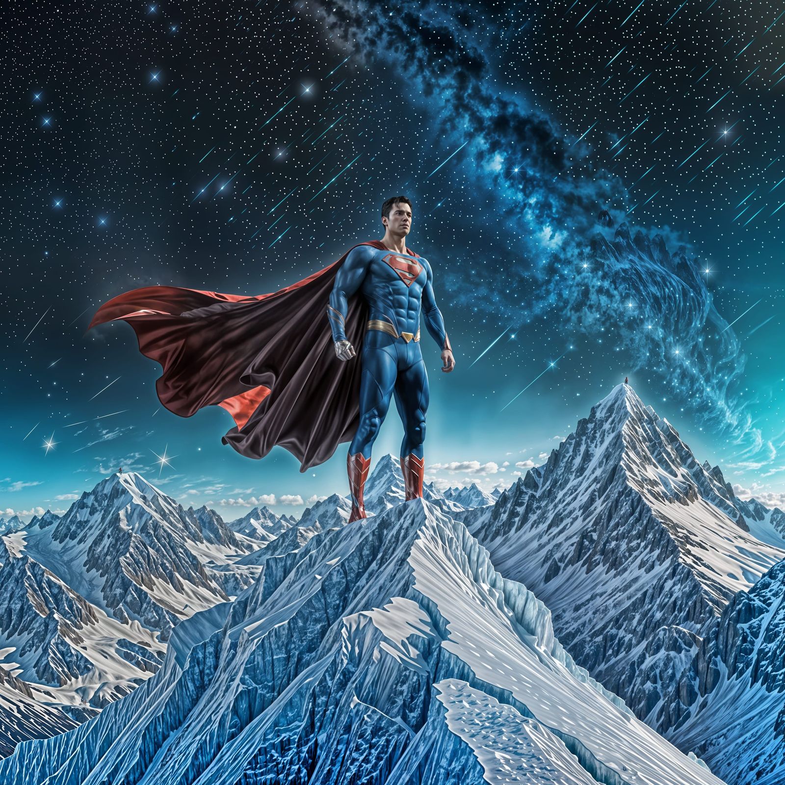 Superhero Standing on Glacier Peak