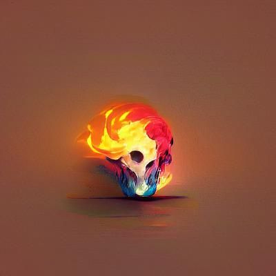 Flaming Skull Ablaze